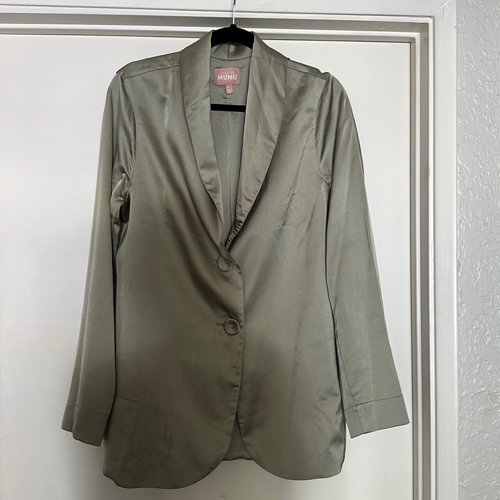 Show Me Your Mumu - satin blazer and matching wide leg trousers